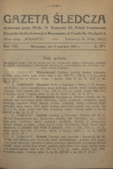 Gazeta Śledcza. R.8, L. 971 (2 czerwca 1927)