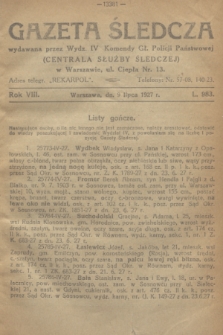 Gazeta Śledcza. R.8, L. 983 (9 lipca 1927)