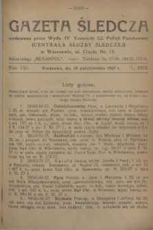 Gazeta Śledcza. R.8, L. 1015 (18 października 1927)