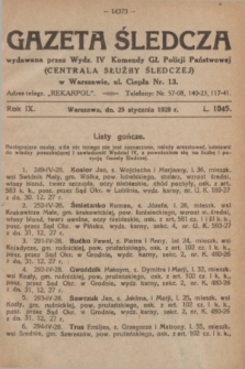 Gazeta Śledcza. R.9, L. 1045 (25 stycznia 1928)
