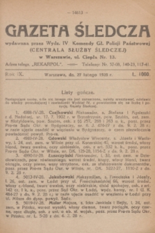 Gazeta Śledcza. R.9, L. 1060 (27 lutego 1928)