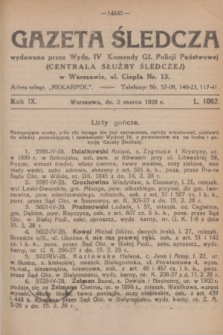 Gazeta Śledcza. R.9, L. 1062 (2 marca 1928)