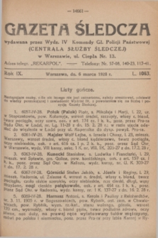 Gazeta Śledcza. R.9, L. 1063 (6 marca 1928)