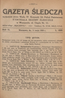 Gazeta Śledcza. R.9, L. 1089 (16 maja 1928)