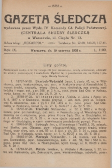 Gazeta Śledcza. R.9, L. 1100 (19 czerwca 1928)