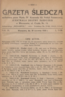 Gazeta Śledcza. R.9, L. 1103 (28 czerwca 1928)