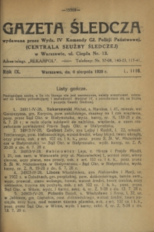 Gazeta Śledcza. R.9, L. 1116 (6 sierpnia 1928)