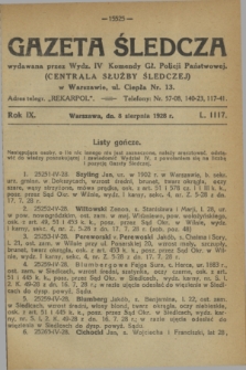 Gazeta Śledcza. R.9, L. 1117 (8 sierpnia 1928)