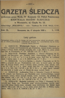 Gazeta Śledcza. R.9, L. 1119 (17 sierpnia 1928)