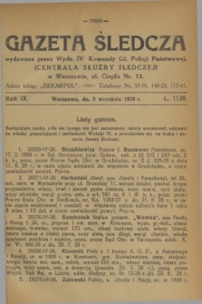 Gazeta Śledcza. R.9, L. 1126 (3 września 1928)