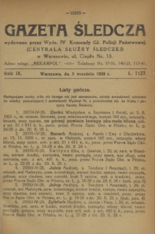 Gazeta Śledcza. R.9, L. 1127 (5 września 1928)