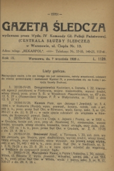 Gazeta Śledcza. R.9, L. 1128 (7 września 1928)