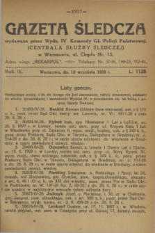 Gazeta Śledcza. R.9, L. 1129 (12 września 1928)