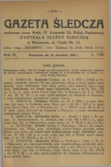 Gazeta Śledcza. R.9, L. 1133 (24 września 1928)