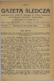 Gazeta Śledcza. R.9, L. 1134 (26 września 1928)