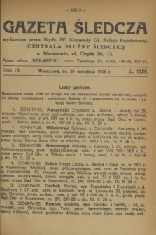 Gazeta Śledcza. R.9, L. 1135 (28 września 1928)