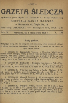 Gazeta Śledcza. R.9, L. 1136 (1 października 1928)