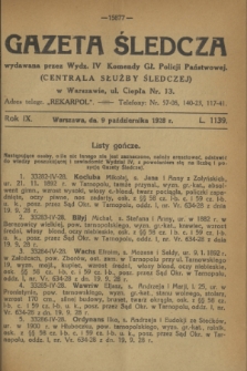 Gazeta Śledcza. R.9, L. 1139 (9 października 1928)