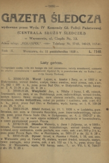 Gazeta Śledcza. R.9, L. 1140 (11 października 1928)