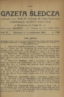 Gazeta Śledcza. R.9, L. 1143 (19 października 1928)