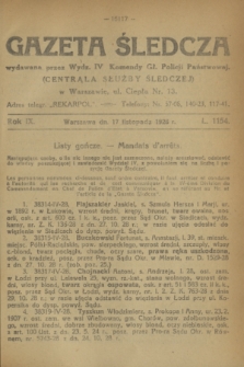 Gazeta Śledcza. R.9, L. 1154 (17 listopada 1928)