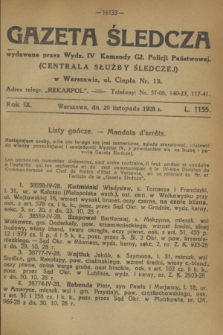 Gazeta Śledcza. R.9, L. 1155 (20 listopada 1928)