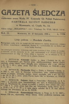 Gazeta Śledcza. R.9, L. 1158 (27 listopada 1928)