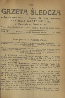 Gazeta Śledcza. R.9, L. 1159 (29 listopada 1928)