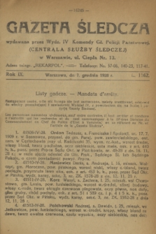 Gazeta Śledcza. R.9, L. 1162 (7 grudnia 1928)