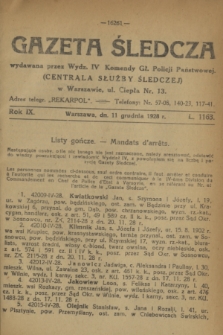 Gazeta Śledcza. R.9, L. 1163 (11 grudnia 1928)