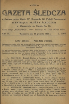 Gazeta Śledcza. R.9, L. 1166 (18 grudnia 1928)