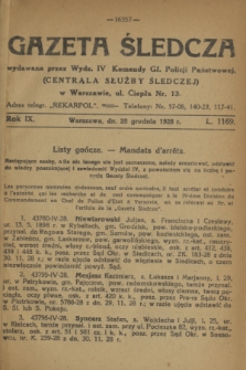 Gazeta Śledcza. R.9, L. 1169 (28 grudnia 1928)