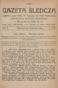 Gazeta Śledcza. R.10, L. 1176 (15 stycznia 1929)
