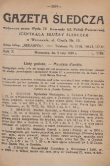Gazeta Śledcza. R.10, L. 1184 (5 lutego 1929)