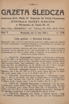 Gazeta Śledcza. R.10, L. 1186 (11 lutego 1929)