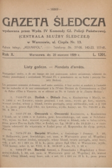 Gazeta Śledcza. R.10, L. 1201 (20 marca 1929)