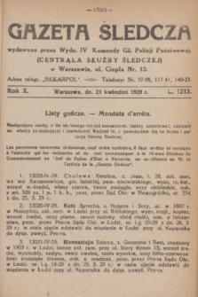 Gazeta Śledcza. R.10, L. 1213 (23 kwiecień 1929)