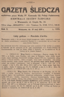Gazeta Śledcza. R.10, L. 1223 (25 maj 1929)