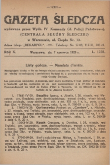 Gazeta Śledcza. R.10, L. 1228 (7 czerwca 1929)