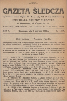 Gazeta Śledcza. R.10, L. 1229 (8 czerwca 1929)