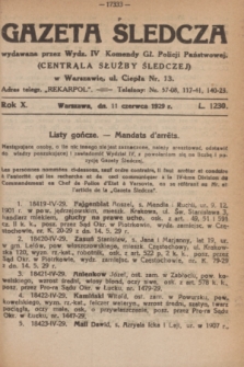 Gazeta Śledcza. R.10, L. 1230 (11 czerwca 1929)