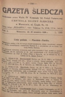 Gazeta Śledcza. R.10, L. 1263 (20 września 1929) + dod.