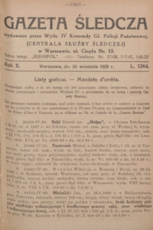 Gazeta Śledcza. R.10, L. 1264 (24 września 1929)