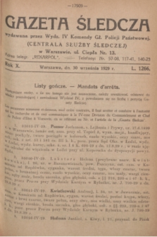 Gazeta Śledcza. R.10, L. 1266 (30 września 1929)