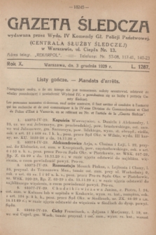 Gazeta Śledcza. R.10, L. 1287 (3 grudnia 1929)