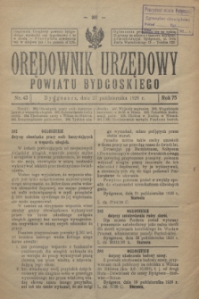 Orędownik Urzędowy Powiatu Bydgoskiego. R.75, nr 43 (27 października 1926)