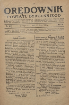 Orędownik Powiatu Bydgoskiego : wychodzi raz tygodniowo i to w środę. R.79, nr 32 (23 lipca 1930)