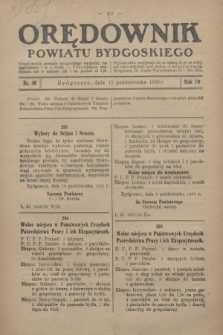 Orędownik Powiatu Bydgoskiego : wychodzi raz tygodniowo i to w środę. R.79, nr 46 (15 października 1930)