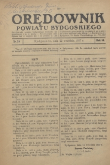 Orędownik Powiatu Bydgoskiego : wychodzi raz tygodniowo i to w środę. R.86, nr 38 (22 września 1937)