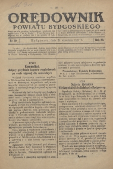 Orędownik Powiatu Bydgoskiego : wychodzi raz tygodniowo i to w środę. R.86, nr 39 (29 września 1937)
